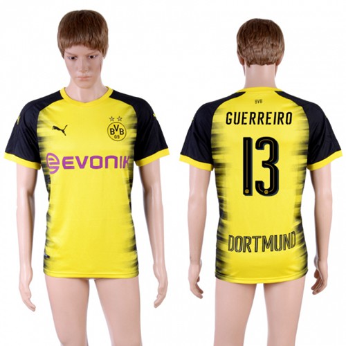 Dortmund #13 Guerreiro Yellow Soccer Club Jersey - Click Image to Close